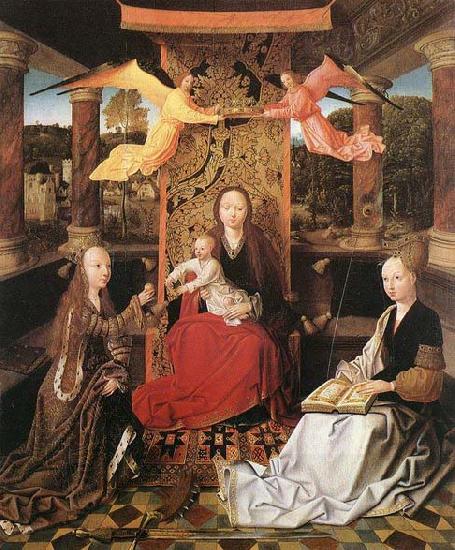 Master of Hoogstraeten Madonna and Child with Sts Catherine and Barbara oil painting picture
